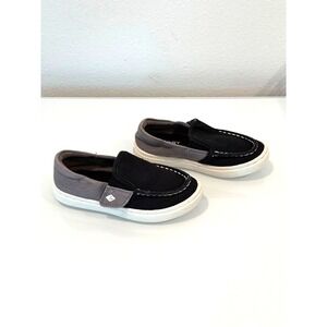Sperry Kids Salty Jr. Slip On Shoes Black Gray Washable Memory Foam Size 10
